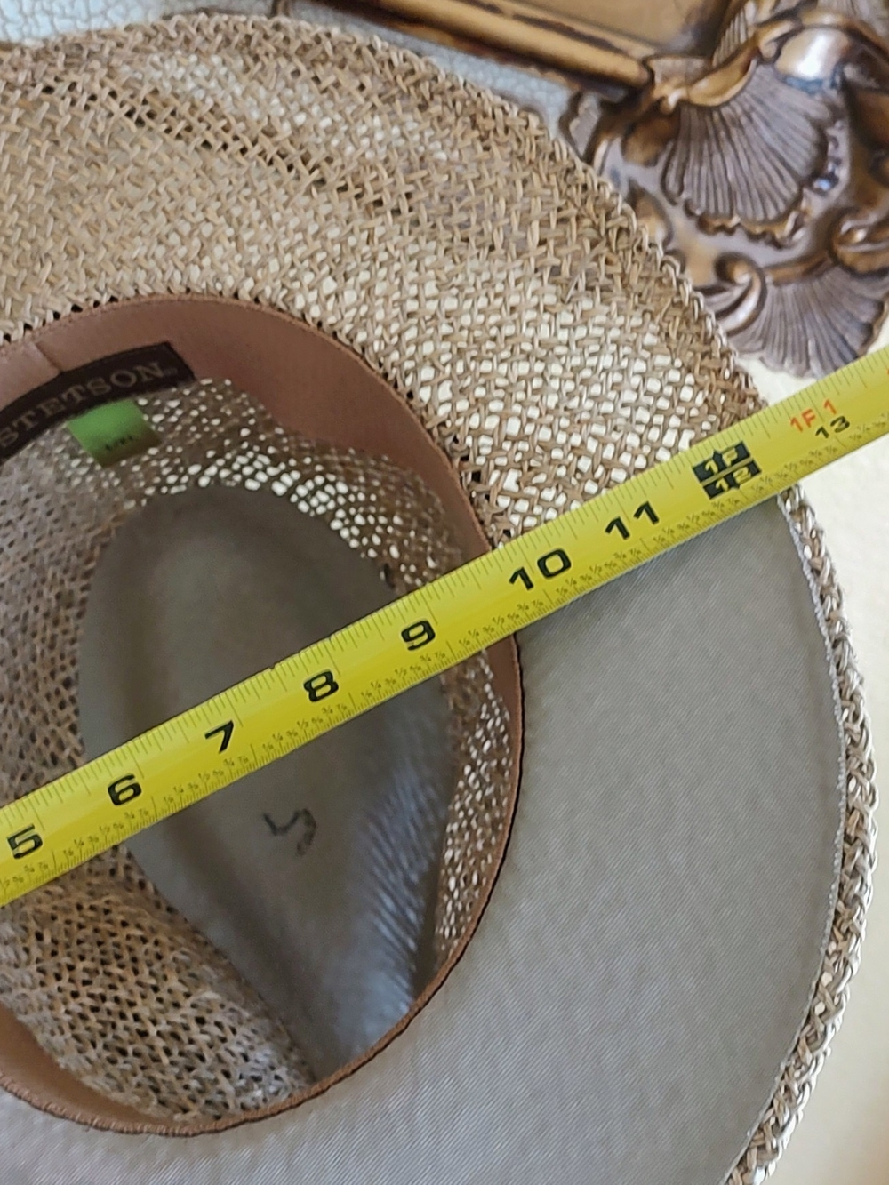 Stetson Straw Fedora Hat with Brown Band - Picture 13 of 14